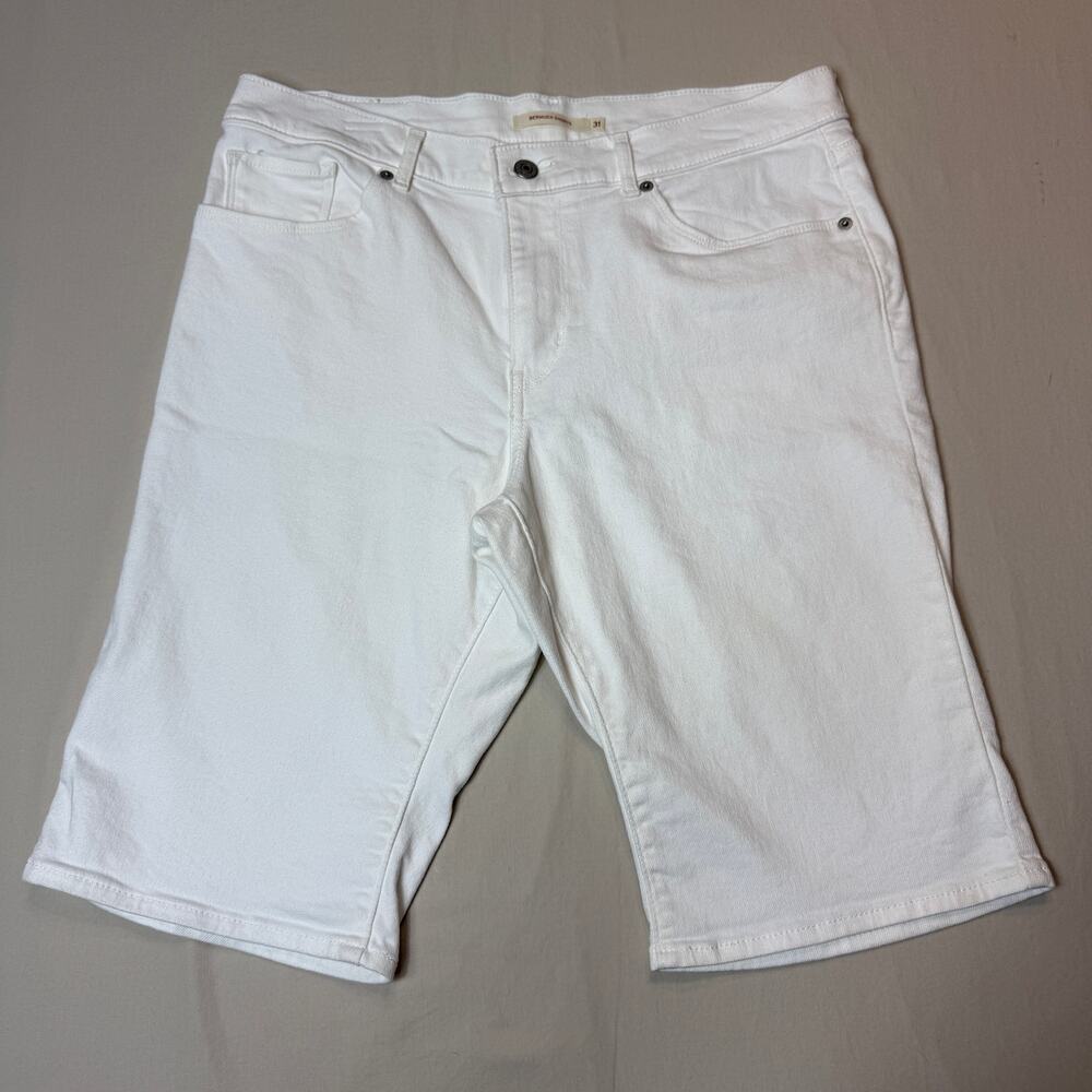Womens Levi’s Bermuda Shorts 31 White Denim Summer Casual‎